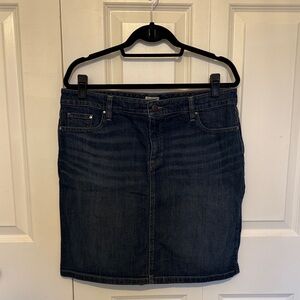 L.L. Bean Dark Indigo Denim Pencil Skirt